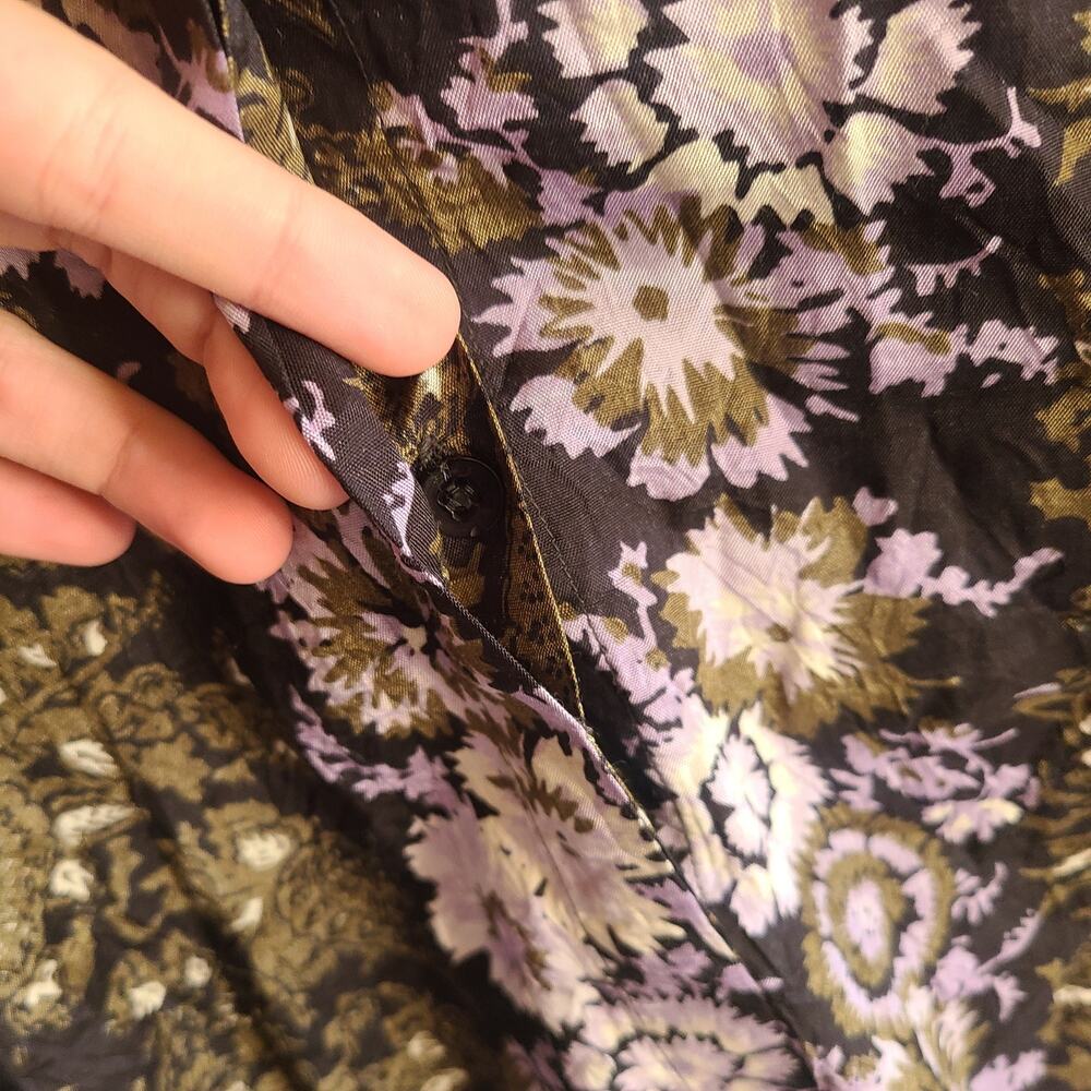 Masai Nimes Shirt Dress Kimono Floral Paisley Tunic Duster Med Boho Fall Cottage - Picture 6 of 6